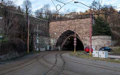 Tram tunnel under Bratislava Castle
