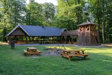 Shelters and fire pits